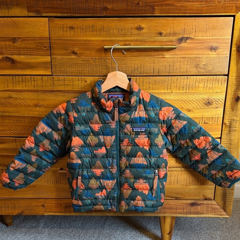 Patagonia Kids Puffer Jacket - Green and Orange